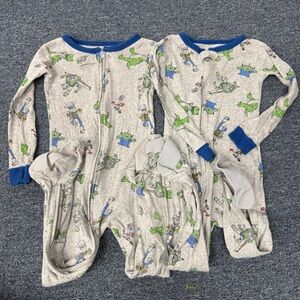 Disney Carters Toy Story Boys Bundle Lot of Two Footie Pajamas Size 4T